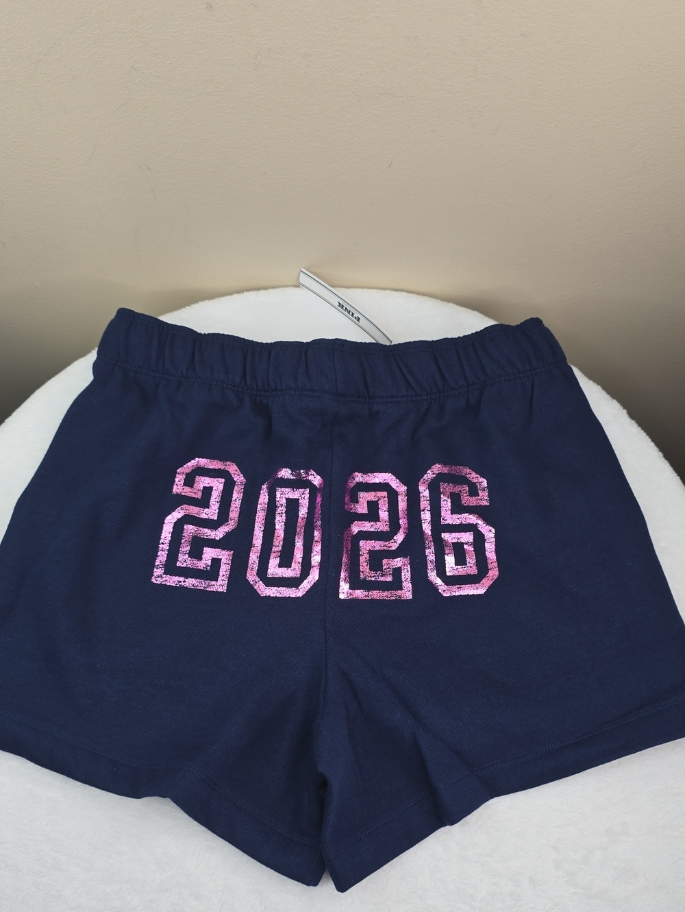 VS PINK Campus Fleece Roll-Down Shorts Sz Small NWT - Picture 4 of 5